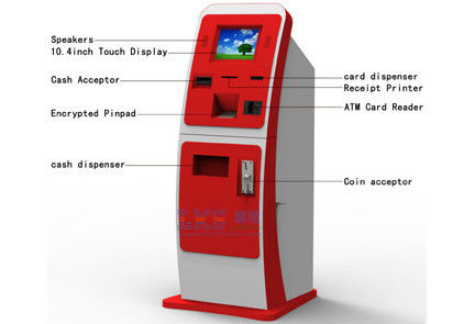 Kiosk thanh toán hóa đơn trắng đỏ, thiết bị bán hàng tự động bán thẻ UPS