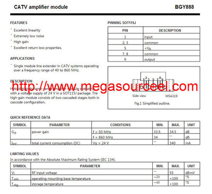 CAT Application BGY888 khuếch đại-Video Amps và Modules Vi mạch Chip